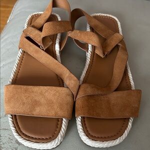 Vince flat shoes summer Sandals Espadrilles Platform women’s 11 M brown suede